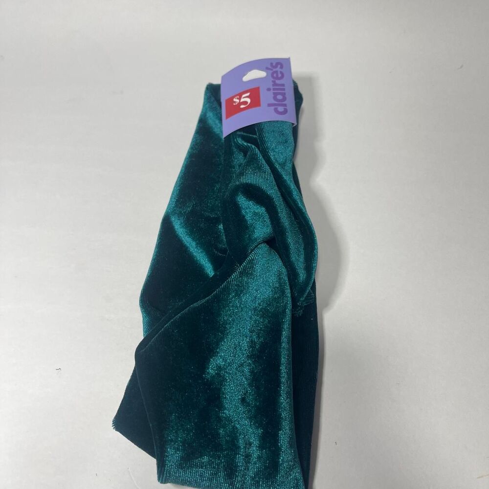 Velvet Twist Style Turban Headband winter green , Stretchable,Claire’s